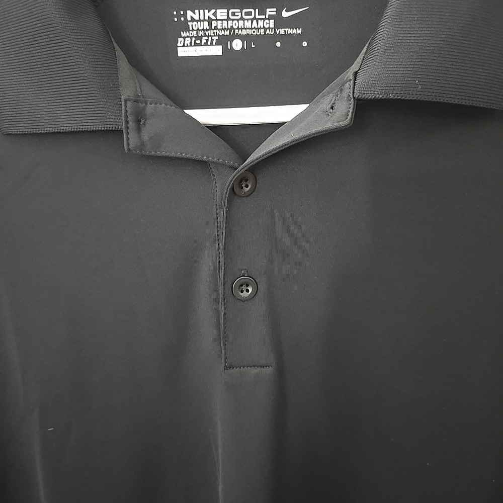 Nike Golf Tour Performance Dri-Fit Polo Shirt Mens L Black Moisture Wicking - Picture 4 of 13